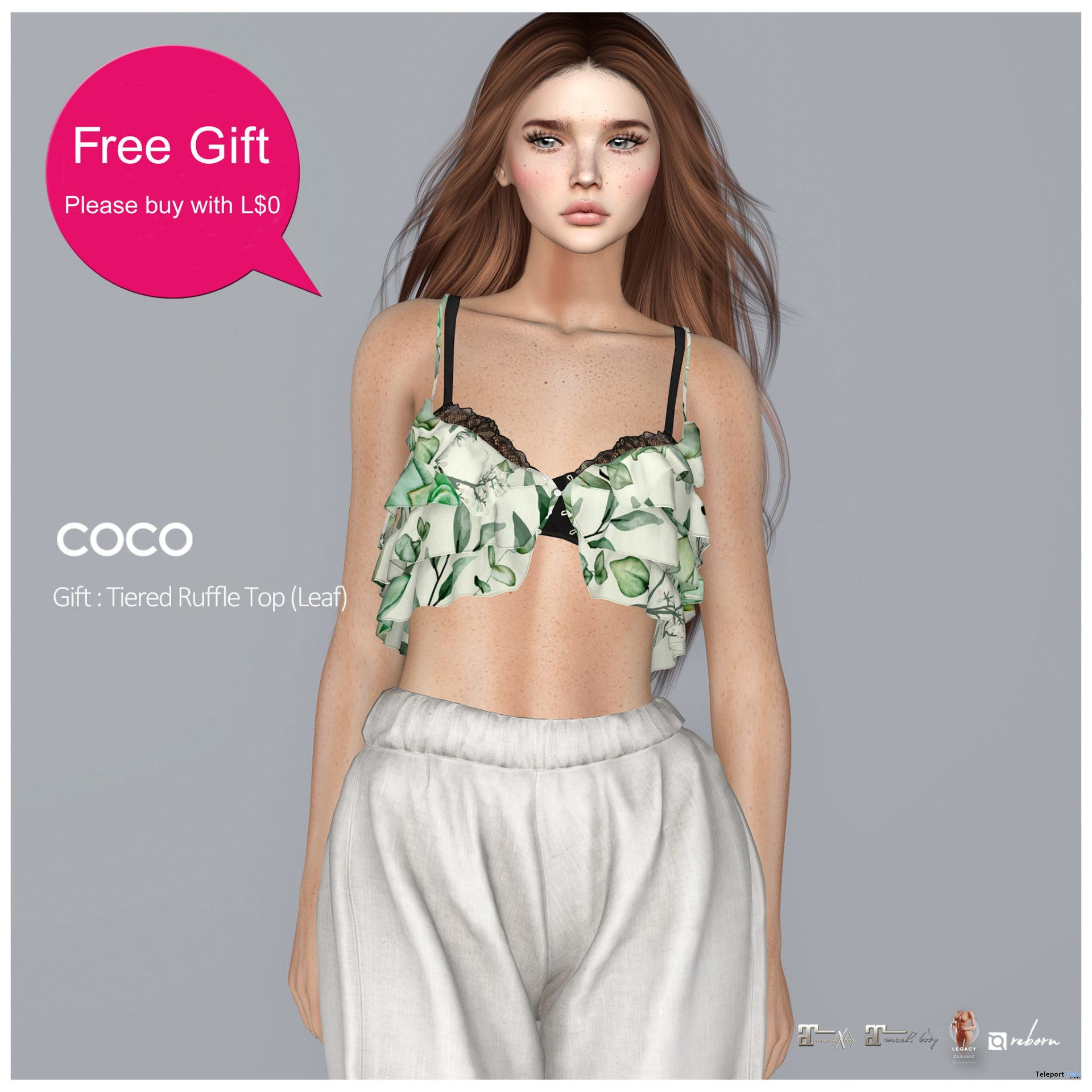 Топ, узор «Лист», май 2026 года, подарок от COCO Designs. 